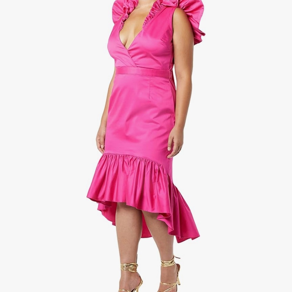Elegant Pink Ruffled Dress